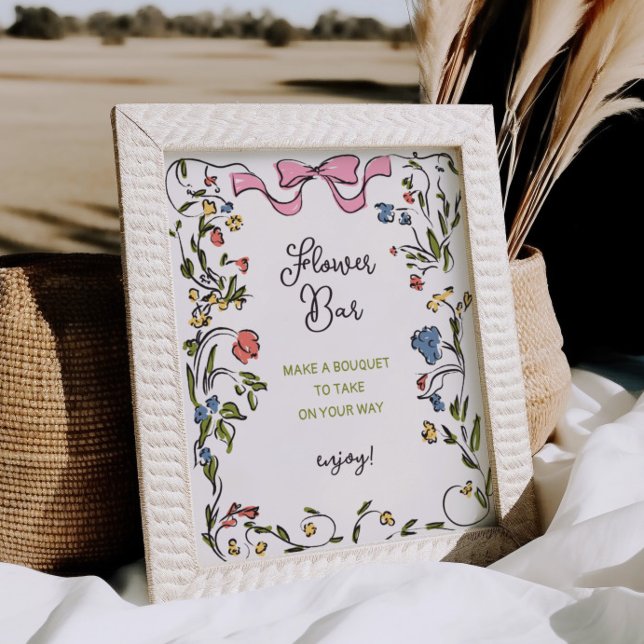 Hand plockade Blommigt Bow Möhippa Flower Pub Poster (Skapare uppladdad)