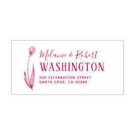 Hand plockade Blommigt Bröllop Returadress Självfärgande Stämpel