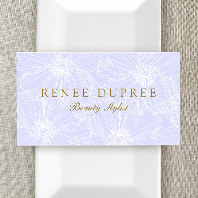 Hand plockade Blommigt Lavender Makeup Artist Visitkort (Skapare uppladdad)