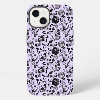 Hand plockade Blommigt Lilac Fodral