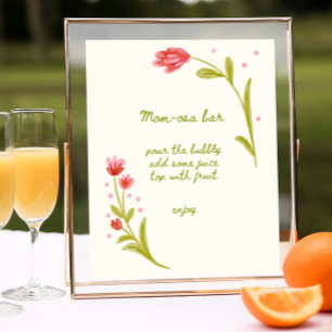 Hand plockade Blommigt Mamma-osa Pub Poster