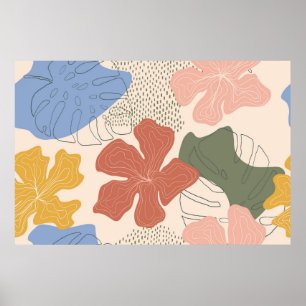 Hand plockade blommigt sömlös mönster,kreativ koll poster