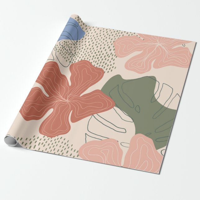 Hand plockade blommigt sömlös mönster,kreativ koll presentpapper (Utrullad)