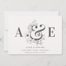 Hand plockade blommigt spara datumet