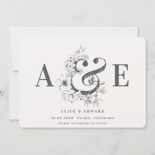 Hand plockade blommigt spara datumet