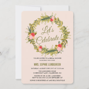 hand plockade Blommigt Utandning Inbjudningskort f