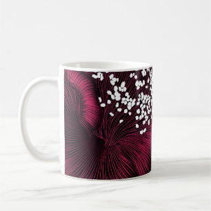 Hand plockade blommönster med kameléblommor kaffemugg