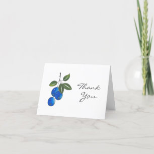 Hand plockade Blue Berries 3 Tack Kort