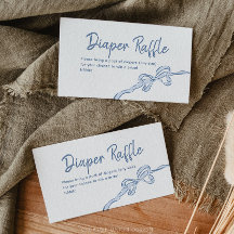 Hand plockade Blue Bow Boy Shower Raffle