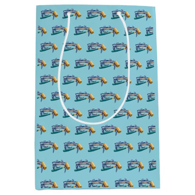 Hand plockade Blue Crab med hammer Mallet (Framsidan)