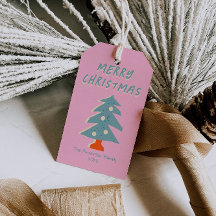 Hand plockade Blue Grönt Julgran Funky