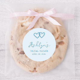 Hand plockade Blue Heart Möhippa Sticker Runt Klistermärke