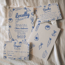 Hand plockade Blue Locally Grown Boy Shower In