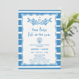 Hand plockade Blue Rand Fish Par Möhippa Inbjudningar