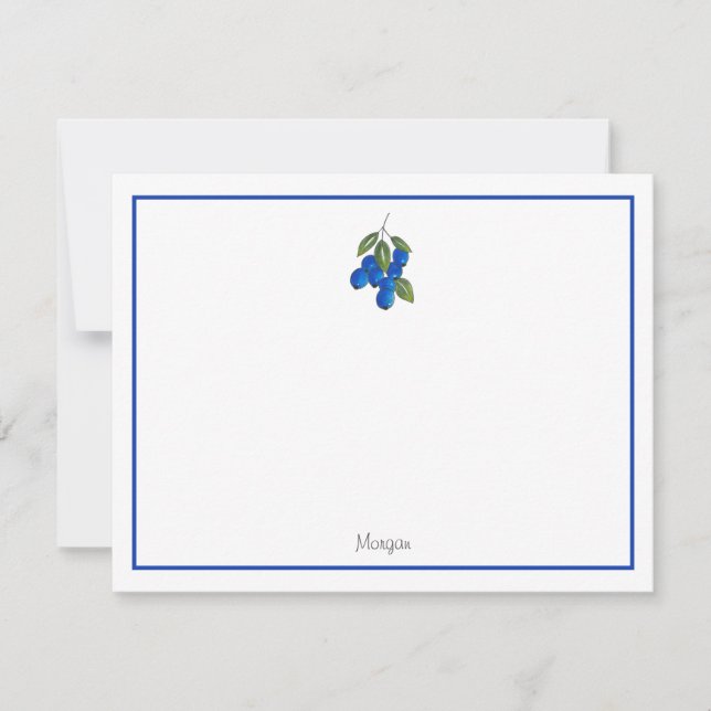 Hand plockade Bluebär Anteckningskort (Framsida)