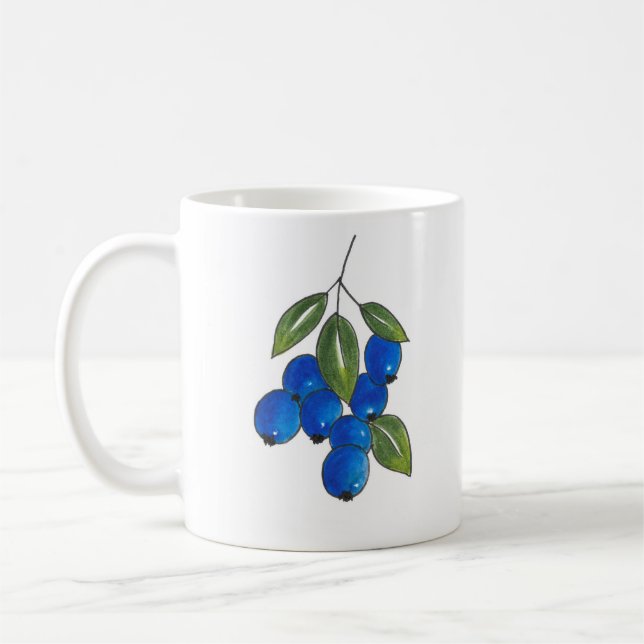 Hand plockade Bluebär Kaffemugg (Vänster)