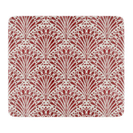 Hand plockade Bohemian Scallops, Red on Cream