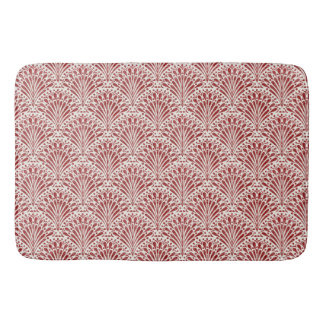 Hand plockade Bohemian Scallops, Red on Cream Badrumsmatta