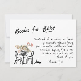 Hand plockade Bonjour Bebe Fransk Bokar för Baby E Inbjudningar