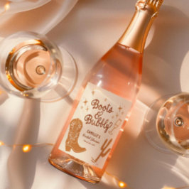 Hand plockade Boots och Bubly Möhippa Vinflaska Etikett