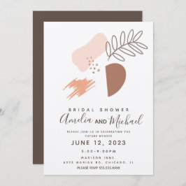 Hand plockade Botanical Shapes Boho Möhippa Inbjudningar