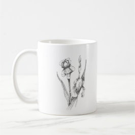 Hand plockade, botaniska konst, originalutskrift kaffemugg