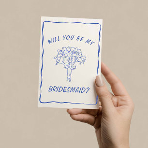 Hand plockade Bouquet Bridesmaid Frieri kort