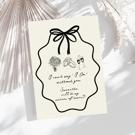 Hand plockade Bow Blommigt Matron of Honor Frieri Inbjudningar