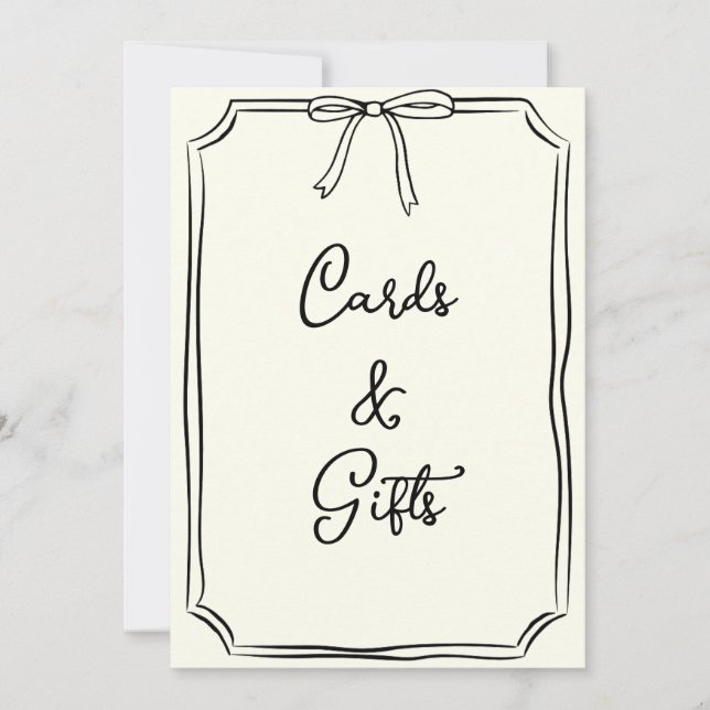Hand plockade Bow Coquette Chic Cards och presentk (Framsida)