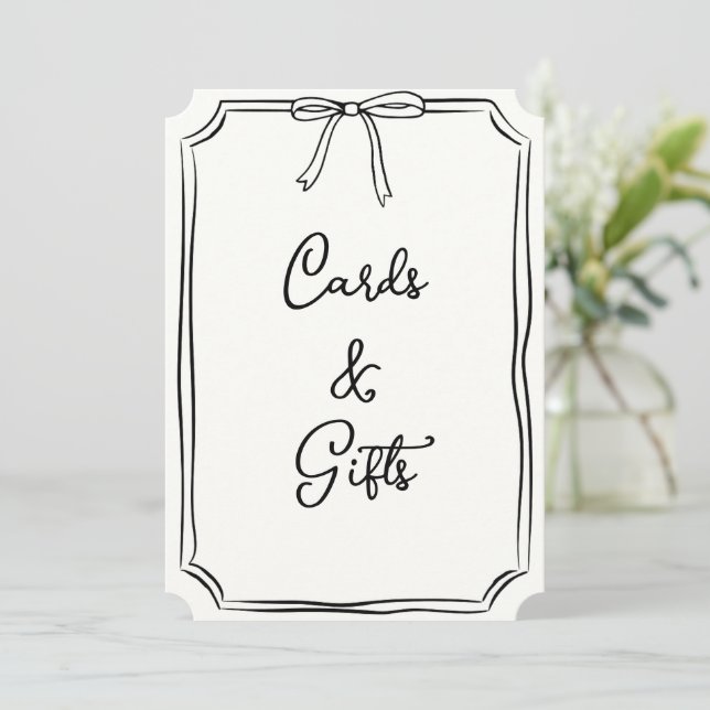 Hand plockade Bow Coquette Chic Cards och presentk (Stående Fram)