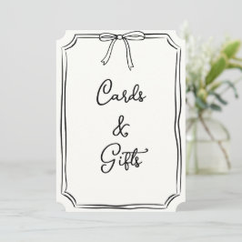 Hand plockade Bow Coquette Chic Cards och presentk