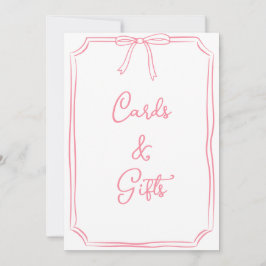Hand plockade Bow Coquette Rosa Cards and Gifts Si