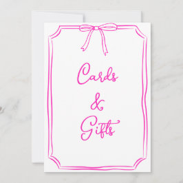 Hand plockade Bow Coquette Rosa Cards and Gifts Si