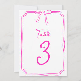 Hand plockade Bow Coquette Shock rosa Bordsnummer