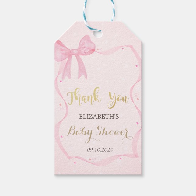 Hand plockade Bow Elegant Ram-punkter Presentetikett (Framsidan)