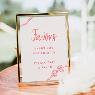 Hand plockade Bow Girl Baby Shower-favoriter Poste Poster