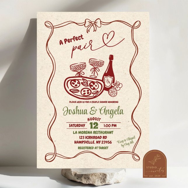 Hand plockade Bow Perfekt par par Möhippa Inbjudningar (Skapare uppladdad)