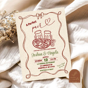 Hand plockade Bow Perfekt par par Möhippa Inbjudningar