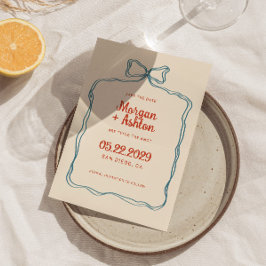 Hand plockade Bow Ram Bröllop Spara Datumet