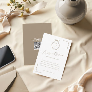 Hand plockade Bow & Ribbon Monogram Vapensköld Brö OSA Kort