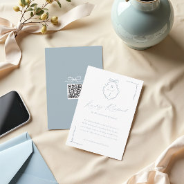 Hand plockade Bow & Ribbon Monogram Vapensköld Brö OSA Kort