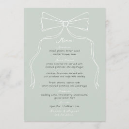 Hand plockade Bow Sage Grönt Bröllop Meny