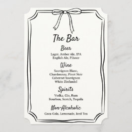 Hand plockade Bow Scribble Modern Classic Bröllop  Meny