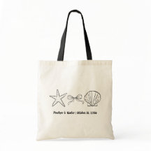 Hand plockade Bow & Seashell Bröllop Welcome Bag T