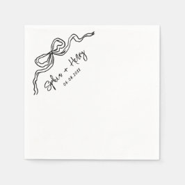 Hand plockade Bow Simple Cocktail Bröllop Pappersservett