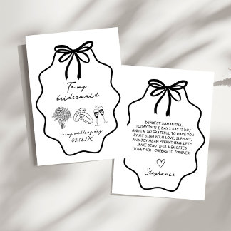 Hand plockade Bow till min bridemaid på min Bröllo Inbjudningar