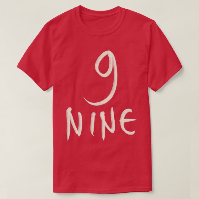 Hand plockade Brev nummer 9 nio T Shirt (Design framsida)