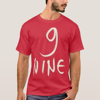 Hand plockade Brev nummer 9 nio T Shirt
