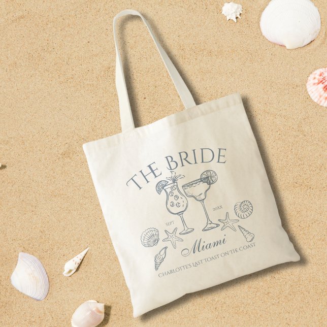 Hand plockade Bride Coastal Bachelorette Tygkasse (Skapare uppladdad)