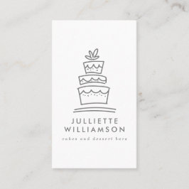 Hand plockade Bröllop Cake Watercolor Visitkort